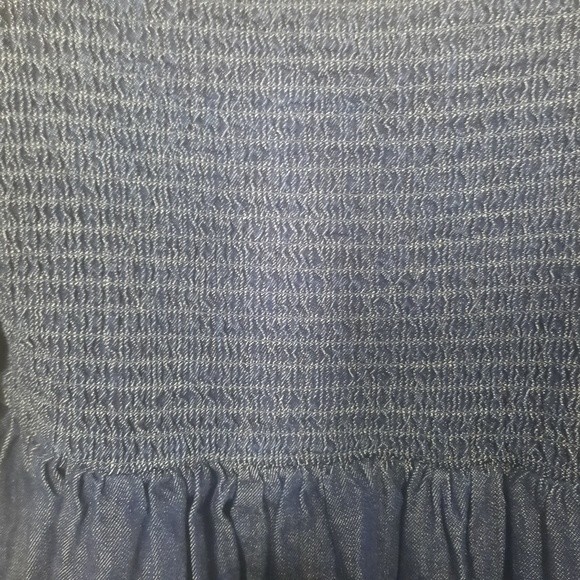 J. Crew Smocked Puff Sleeve Chambray Dress Birch Wash Size Medium - Picture 5 of 10